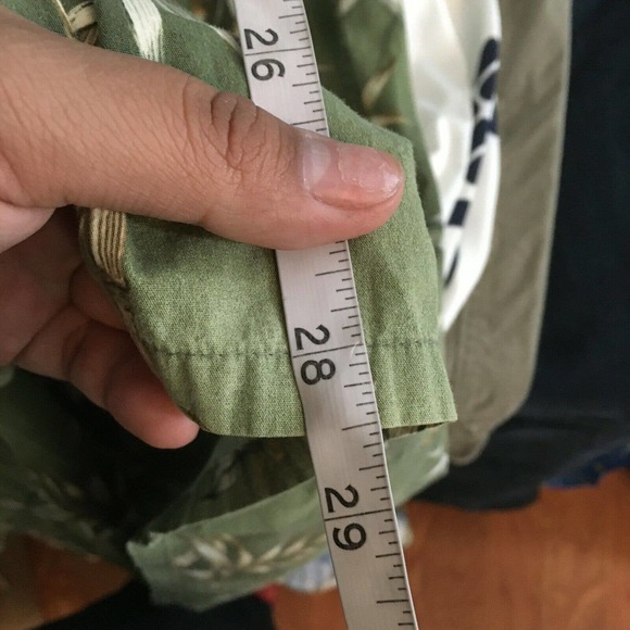 Windham Pointe Shirt Mens Sz L Green‎ Tropical Floral Cotton Hawaiian Button Up - Picture 8 of 8